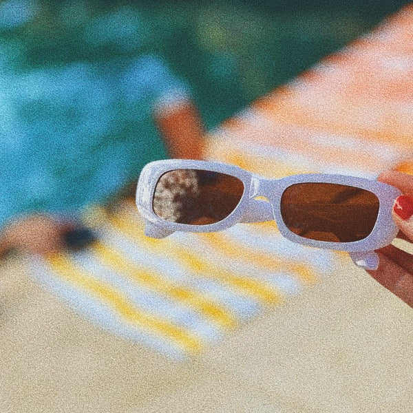 Sydney Sunglasses in Ivory WITH Orange Lenses