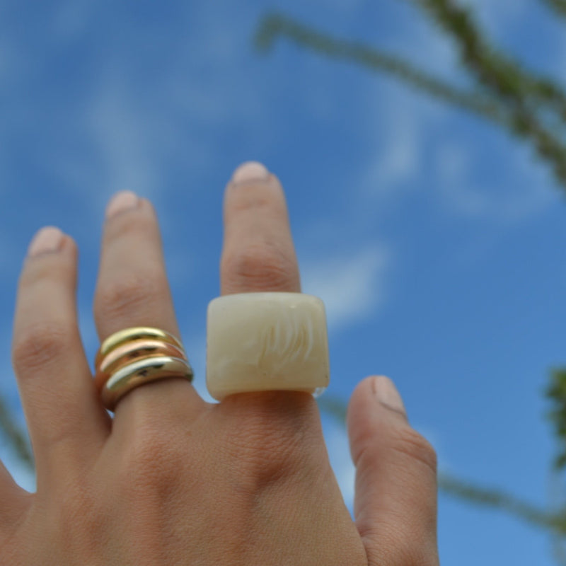 Renick Ring In Bone Size 8