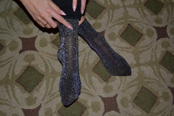 Dunn Socks in Silver Sparkle