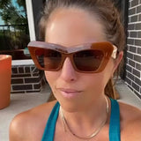 Andrea Sunglasses in Burnt Orange