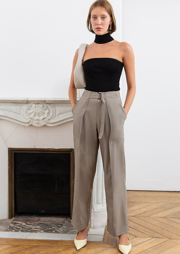 RHEA BLACK CHOKER KNIT TOP-BESTSELLER