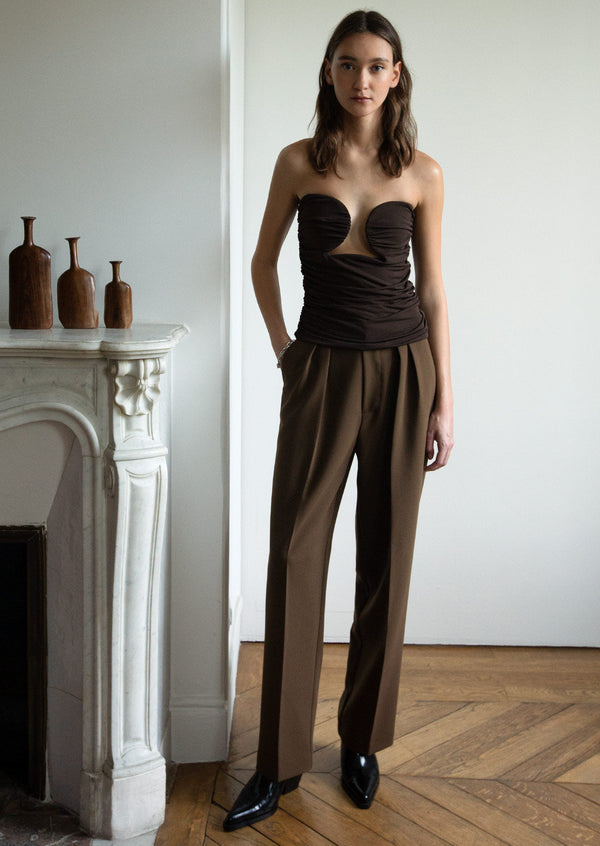 DOMINIQUE BUSTIER TOP IN CHICORY